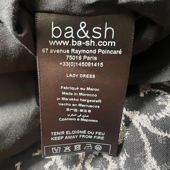 ba&sh Acia Printed Metallic Fil Coupé Georgette Mini Dress Size 2 - Picture 12 of 12